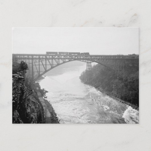Trein over Niagara rivier, 1910 Briefkaart (Voorkant)