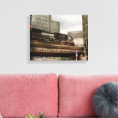 Trein - Pittsburg Pa - De industriële stad Canvas Afdruk (Insitu (Woonkamer))