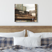 Trein - Pittsburg Pa - De industriële stad Canvas Afdruk (Insitu (Slaapkamer))