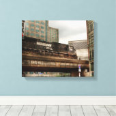 Trein - Pittsburg Pa - De industriële stad Canvas Afdruk (Insitu (Houten vloer))