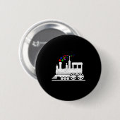 Trein puzzelstuk autisme bewustzijn maand kinderen ronde button 5,7 cm (Voorkant /achterkant)