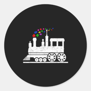 Trein puzzelstuk autisme bewustzijn maand kinderen ronde sticker