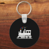 Trein puzzelstuk autisme bewustzijn maand kinderen sleutelhanger (Voorkant)