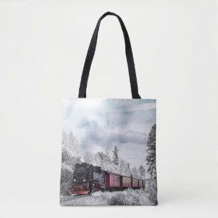 trein Reizen door Winter Wonderland Tote Bag