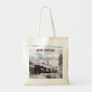 trein Reizen door Winter Wonderland Tote Bag