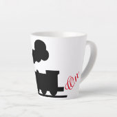 Trein "rijden op" latte mok (Rechterhoek)