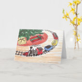 Trein rond de Kaart die van de Kerstboom wordt (Gele Bloem)