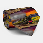 Trein Scène Necktie Stropdas (Opgerold)