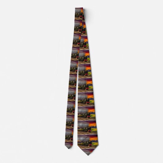 Trein Scène Necktie Stropdas (Achterkant)