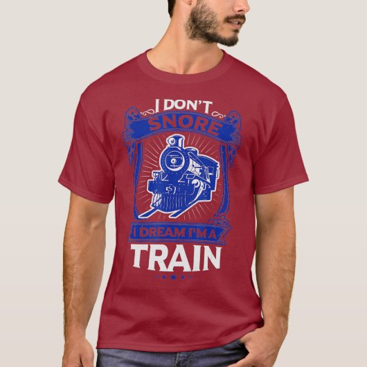 Trein Snore Dream Commuter T Shirt Locomotief (Voorkant)