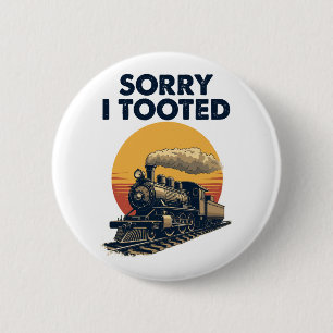 Trein Sorry dat ik de Funny Locomotive Railroad ko Ronde Button 5,7 Cm