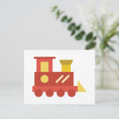 trein speelgoed briefkaart (Staand voorkant)