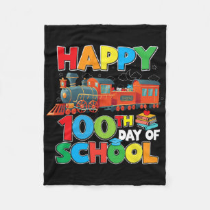 Trein Spoorweg Gelukkige 100e Dag Van School Kinde Fleece Deken