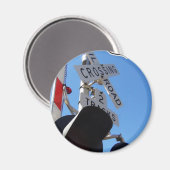 Trein Spoorweg kruising route 66 Magneet (Voorkant / Achterkant)