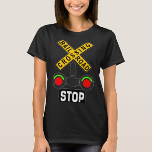 Trein Spoorweg Overweg Lichten Grappige Verkeersbo T-shirt