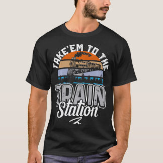 Trein Spoorweg Retro Vintage Neem naar de S T-shirt