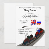 Trein Spoorweg Uitnodiging (Voorkant / Achterkant)