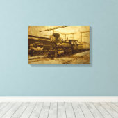 trein Steampunk op doek Canvas Afdruk (Insitu (Houten vloer))