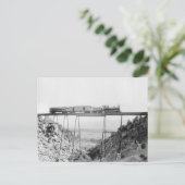 Trein steekt hoge brug over, 1890 briefkaart (Staand voorkant)