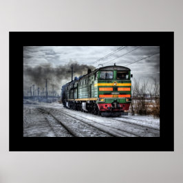 Trein Stoom Spoorweg Steampunk Motor Bestemming Poster