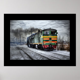 Trein Stoom Spoorweg Steampunk Motor Bestemming Poster