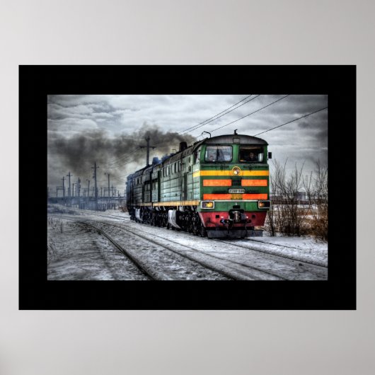 Trein Stoom Spoorweg Steampunk Motor Bestemming Poster (Voorkant)