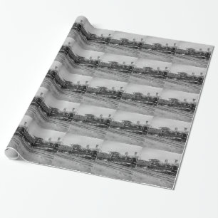 trein stoomlocomotief motor oude spoorlijn spoorwe cadeaupapier
