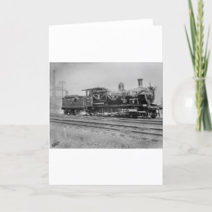 trein stoomlocomotief motor oude spoorweg bedankkaart