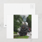 trein stoomrailrailstation motorrails kunst briefkaart (Voorkant / Achterkant)