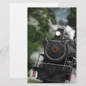 trein stoomrailrailstation motorrails kunst briefpapier (Voorkant / Achterkant)