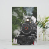 trein stoomrailrailstation motorrails kunst briefpapier (Staand voorkant)
