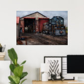 Trein - Strasburg Reparatiecentrum Poster (Thuiskantoor)