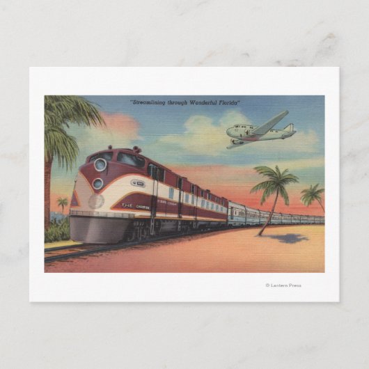 Trein - Stroomlijning door Florida Briefkaart (Voorkant)