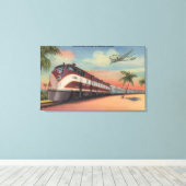 Trein - Stroomlijning door Florida Canvas Afdruk (Insitu (Houten vloer))