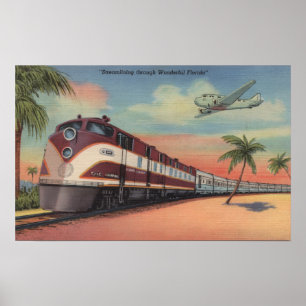 Trein - Stroomlijning door Florida Poster