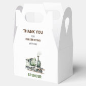 trein-thema gevel geschenkdoos / gunst doos bedankdoosjes (Geopend)