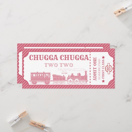 Trein thema meisje 2e verjaardag kaart (Voorkant / Achterkant in situ)