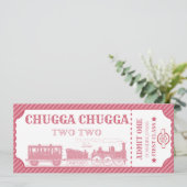 Trein thema meisje 2e verjaardag kaart (Staand voorkant)