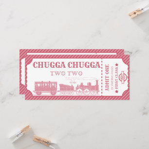 Trein thema meisje 2e verjaardag kaart