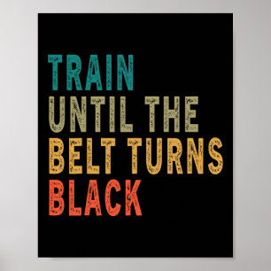 Trein tot de gordel zwart wordt, schamele Vintage Poster