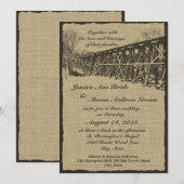 Trein Trestel Rustieke Bruiloft Kaart (Voorkant / Achterkant)