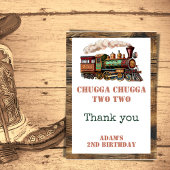 Trein Tweede 2e verjaardagsfeestje Chugga Chugga T Bedankkaart