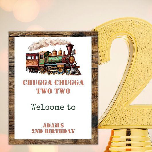 Trein Tweede 2e verjaardagsfeestje Chugga Chugga T Perfect Poster