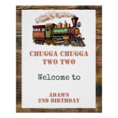 Trein Tweede 2e verjaardagsfeestje Chugga Chugga T Perfect Poster (Voorkant)