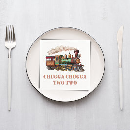 Trein Tweede 2e verjaardagsfeestje Chugga Chugga T Servet