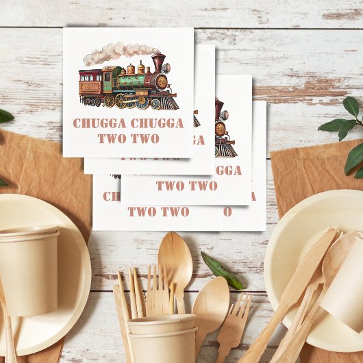 Trein Tweede 2e verjaardagsfeestje Chugga Chugga T Servet