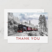 Trein uit grootmoeders tijd Winter Kerst Scene  Da Briefkaart (Voorkant / Achterkant)