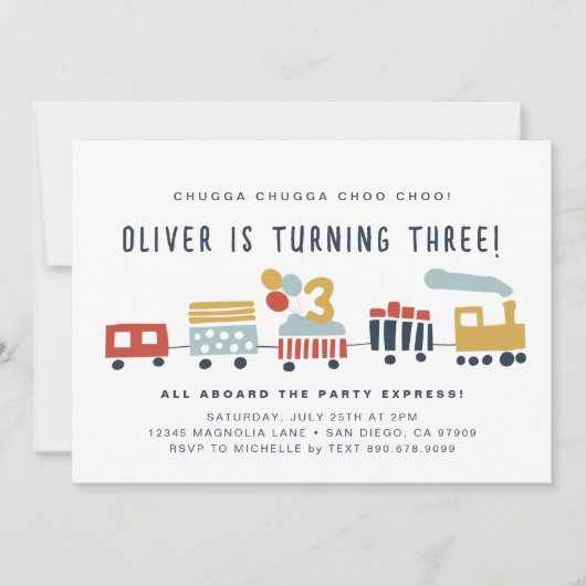 Trein uitnodigen · Chugga Chugga Choo Choo · 3 jaa Kaart (Voorkant)