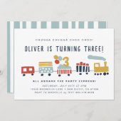 Trein uitnodigen · Chugga Chugga Choo Choo · 3 jaa Kaart (Voorkant / Achterkant)