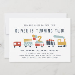 Trein uitnodigen · Chugga Chugga twee · 2 jaar oud Kaart